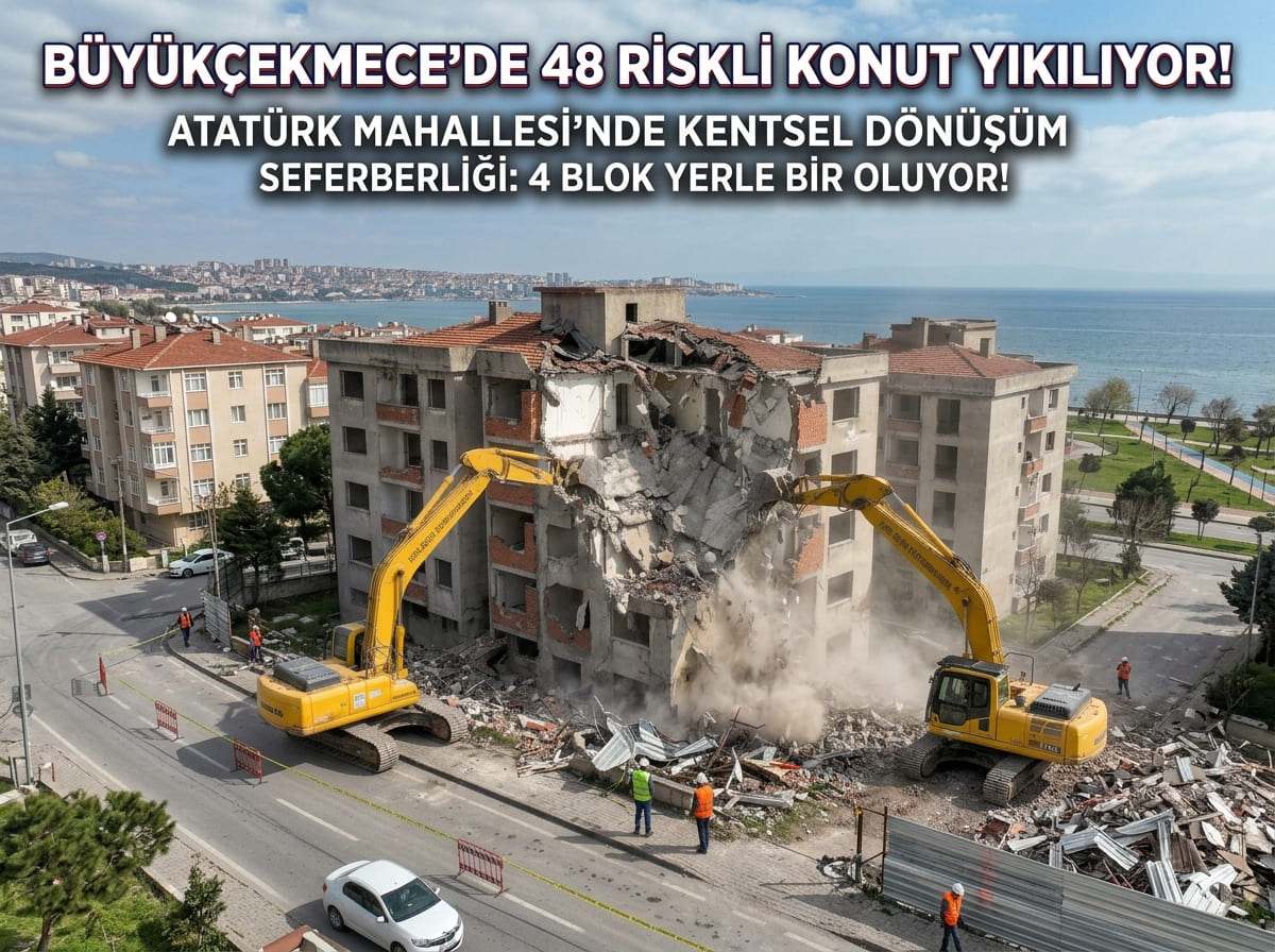 Büyükçekmece’de Deprem Riski Taşıyan 48 Konut Yıkılıyor