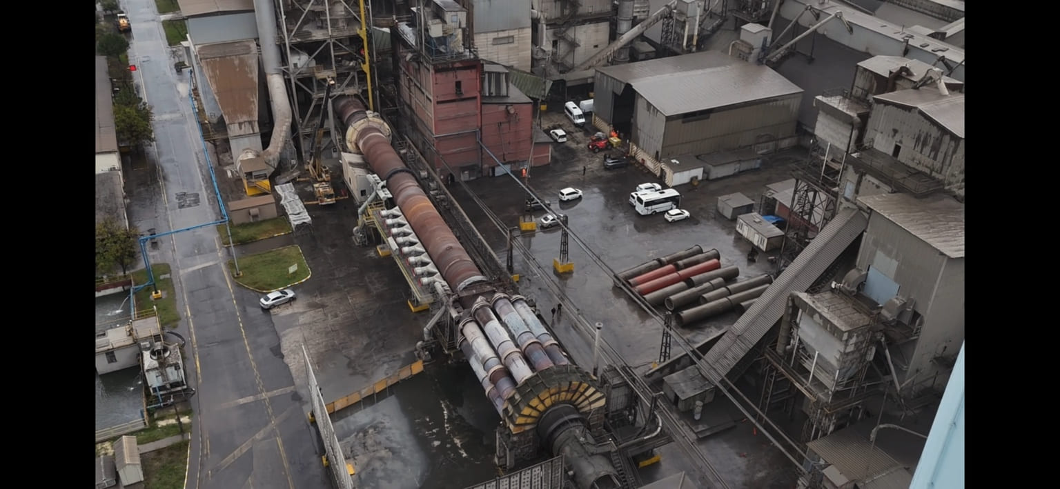 Büyükçekmece’de imha işleminin gerçekleştirildiği çimento fabrikası.